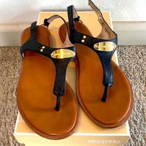 MK black sandals